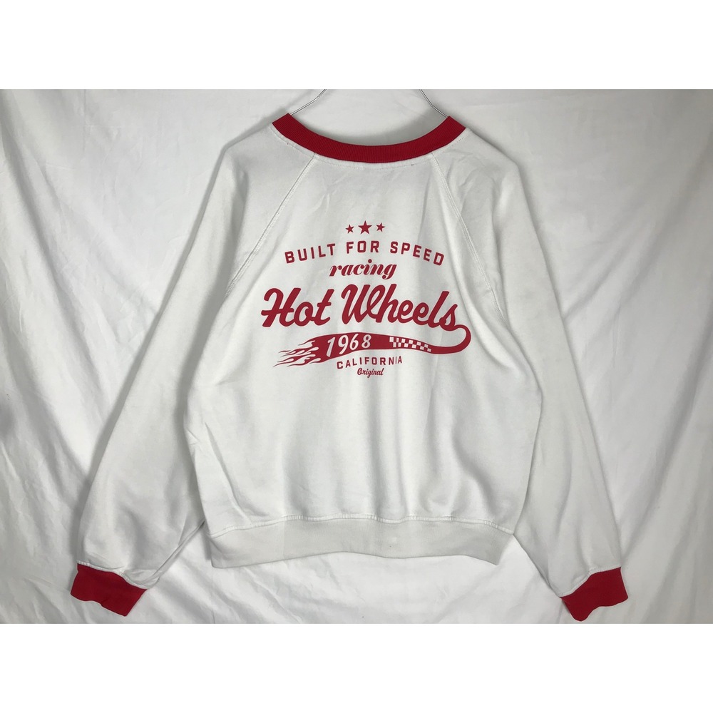 H&M Divided Hot Wheels Racing Graphic Sweatshirt White Red Womens Medium